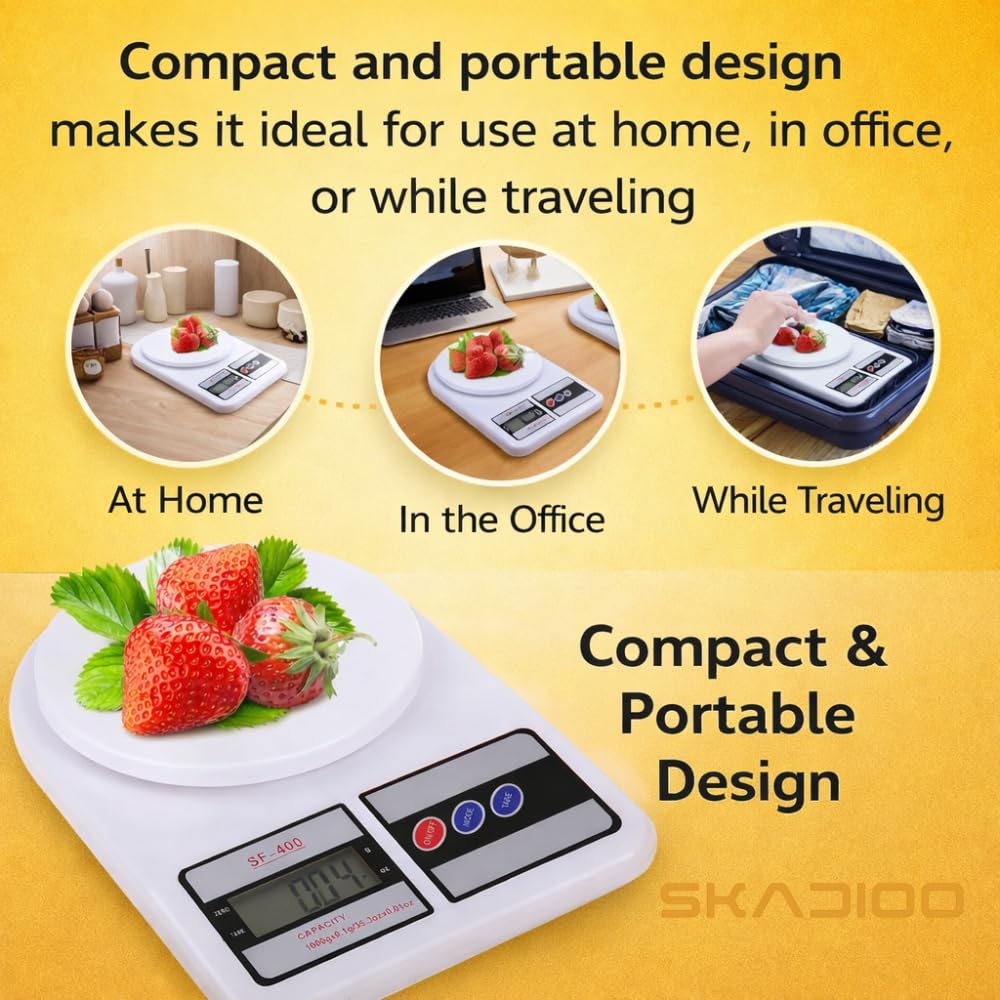 HomeMagicco Preciso™ Digital Kitchen Scale – 10kg High-Precision Food Weighing Scale