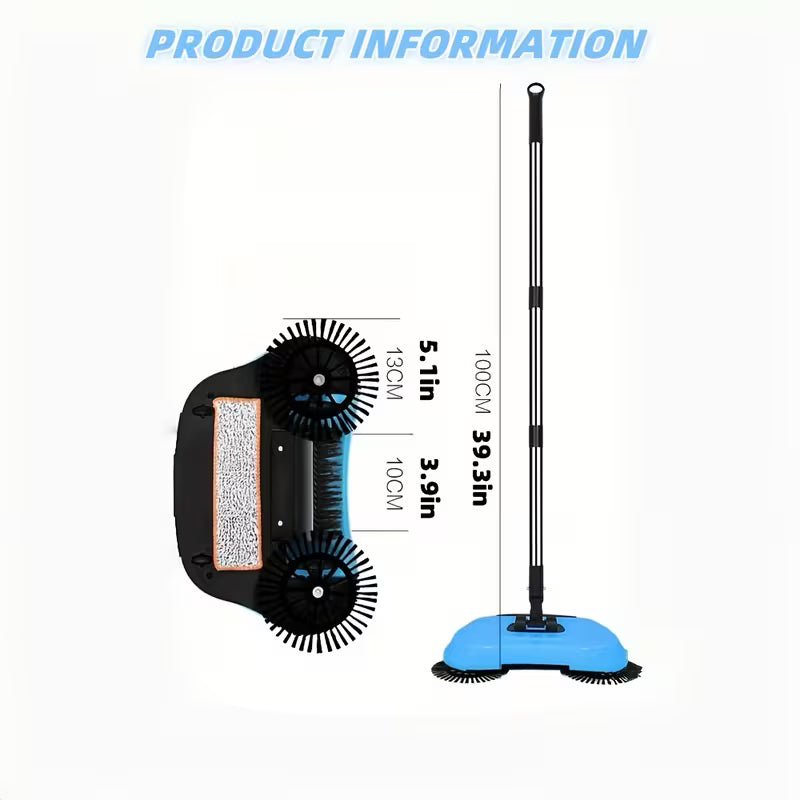 Floor Dust Cleaning MOP Broom with Dustpan Multi Functional Broom Machine for Home & Office