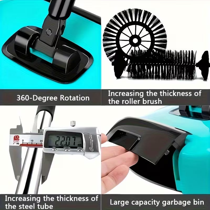 Floor Dust Cleaning MOP Broom with Dustpan Multi Functional Broom Machine for Home & Office